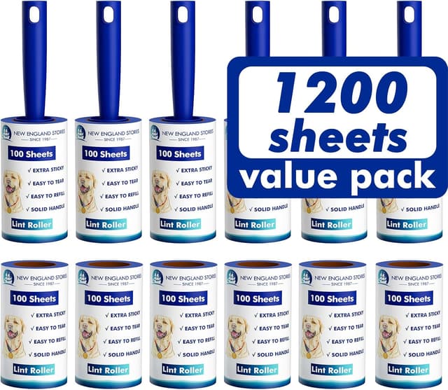 Detalle de Mage Value 1200 Sheets Lint Roller Set with 6 Upgraded Handles (6 Rollers + 6 Refill)