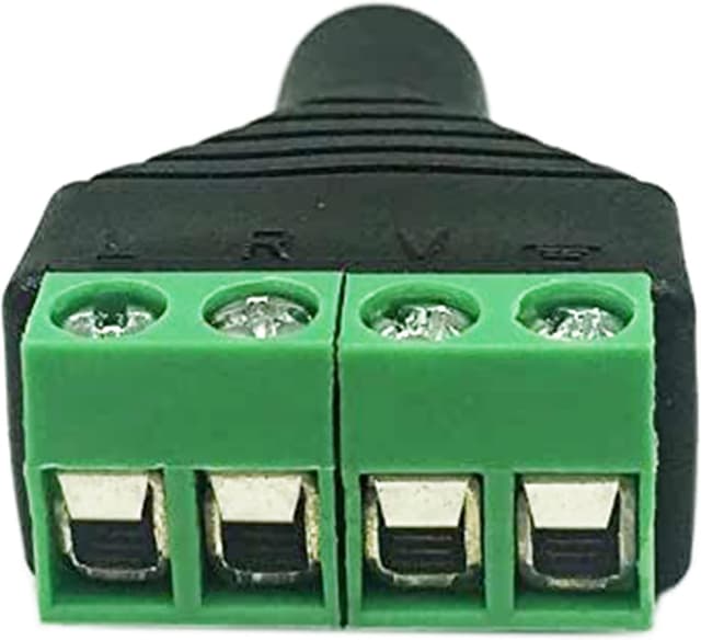 Detalle de SHANFEILU 3,5-mm TRRS-Adapter (4-polige Buchse) auf 4-Schrauben-Terminal – lötfrei, 2 Stück