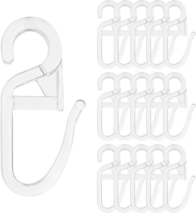 Detalle de JIADEXIN Gardinenhaken Set (100 Stück) – transparente Überklipshaken mit 6-mm-Öse für Vorhangstangen