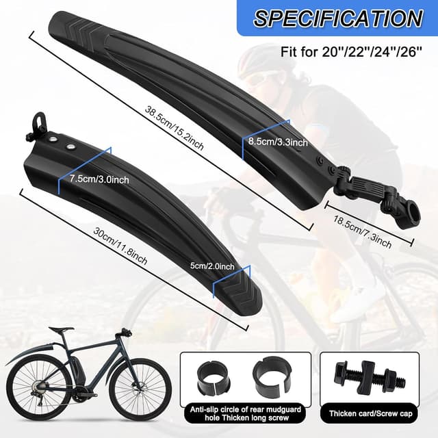 Detalle 2 de Ledeak Bike Mudguard Set 20 to 26 inch