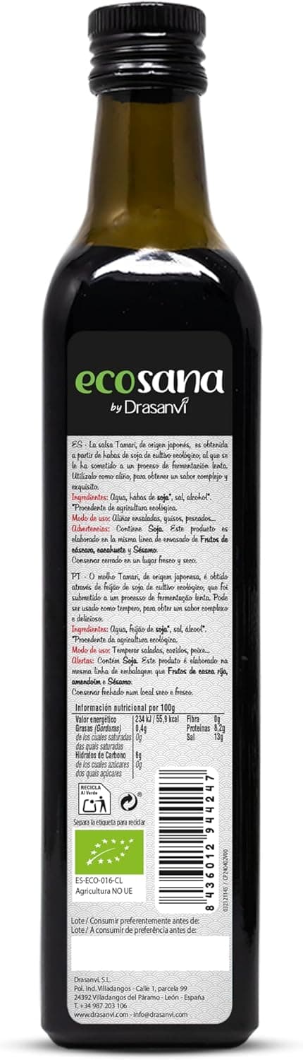 Thumbnail 1 de Ecosana Salsa Tamari Bio Vegana Sin Gluten 250ml 🍜