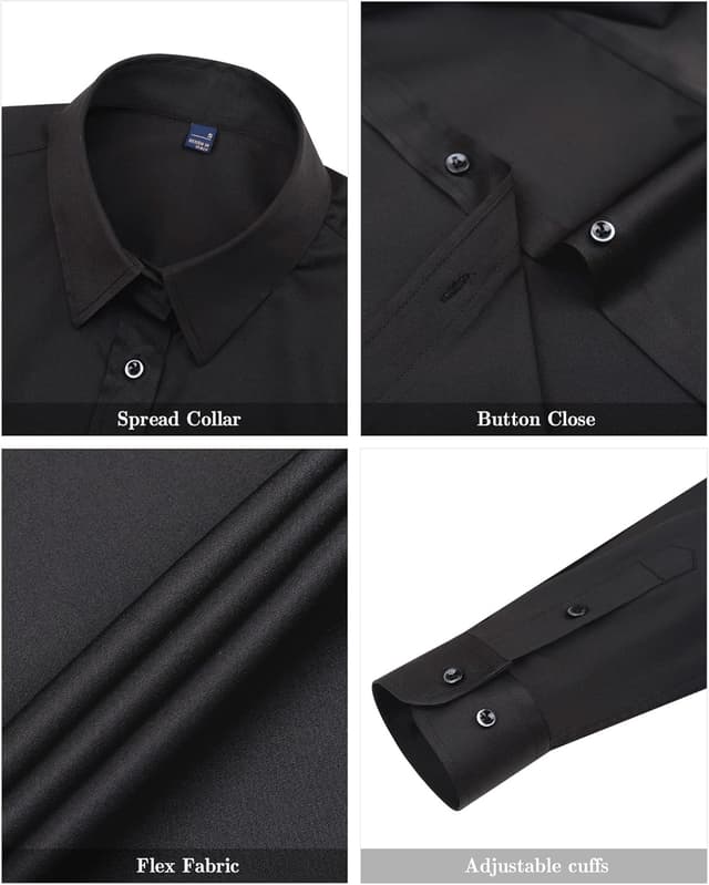 Detalle de J.VER Bluse Damen Casual Business – Stretch Button-Down Langarm mit Kragen