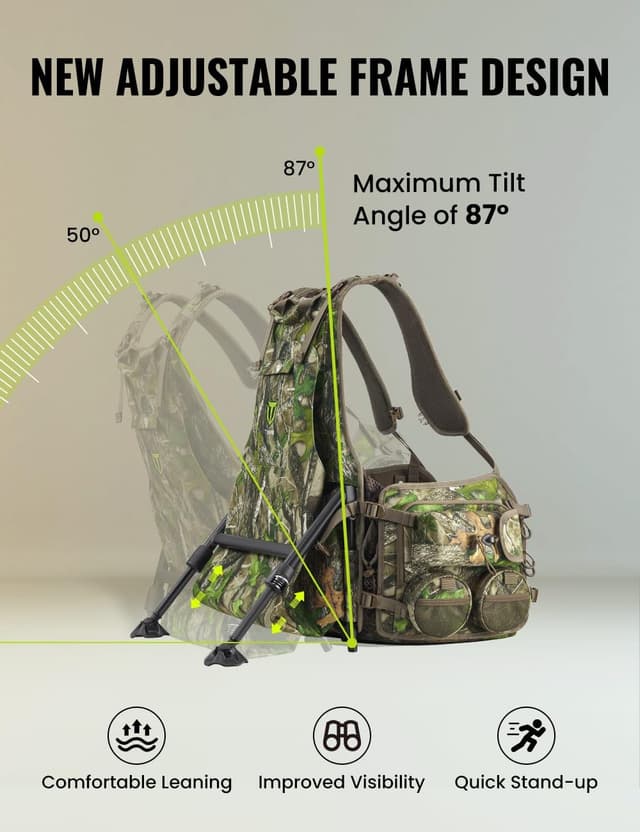 Detalle de TIDEWE Vest with Seat with Game Pouch and Kickstand (Strut Camo)