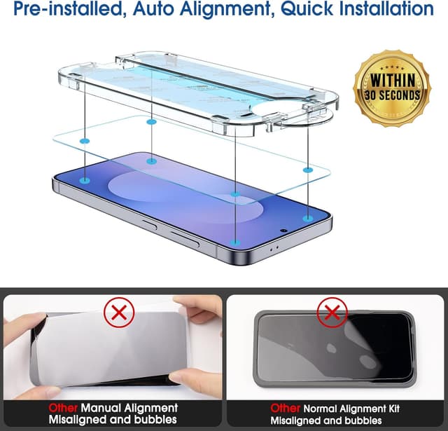Detalle 2 de amFilm OneTouch Screen Protector 2-pack for Galaxy S25 FE