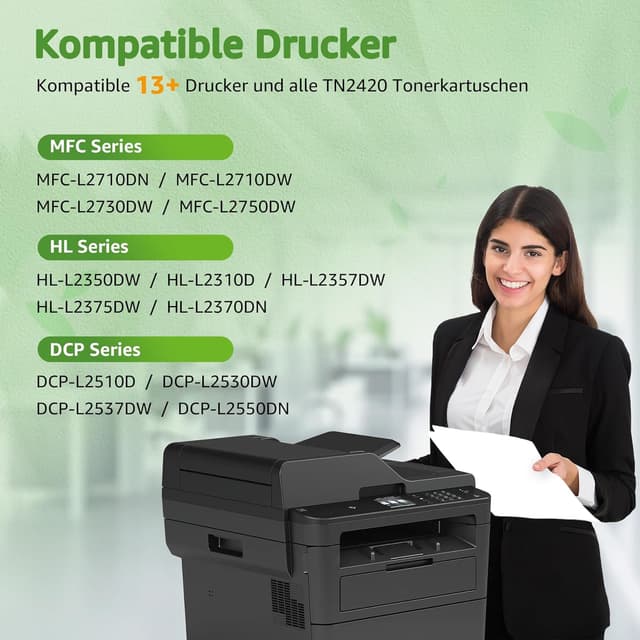 Detalle de DR2400 Trommel kompatibel für Brother – DR-2400 Trommeleinheit für HL-L2350DW, MFC-L2710DW & mehr