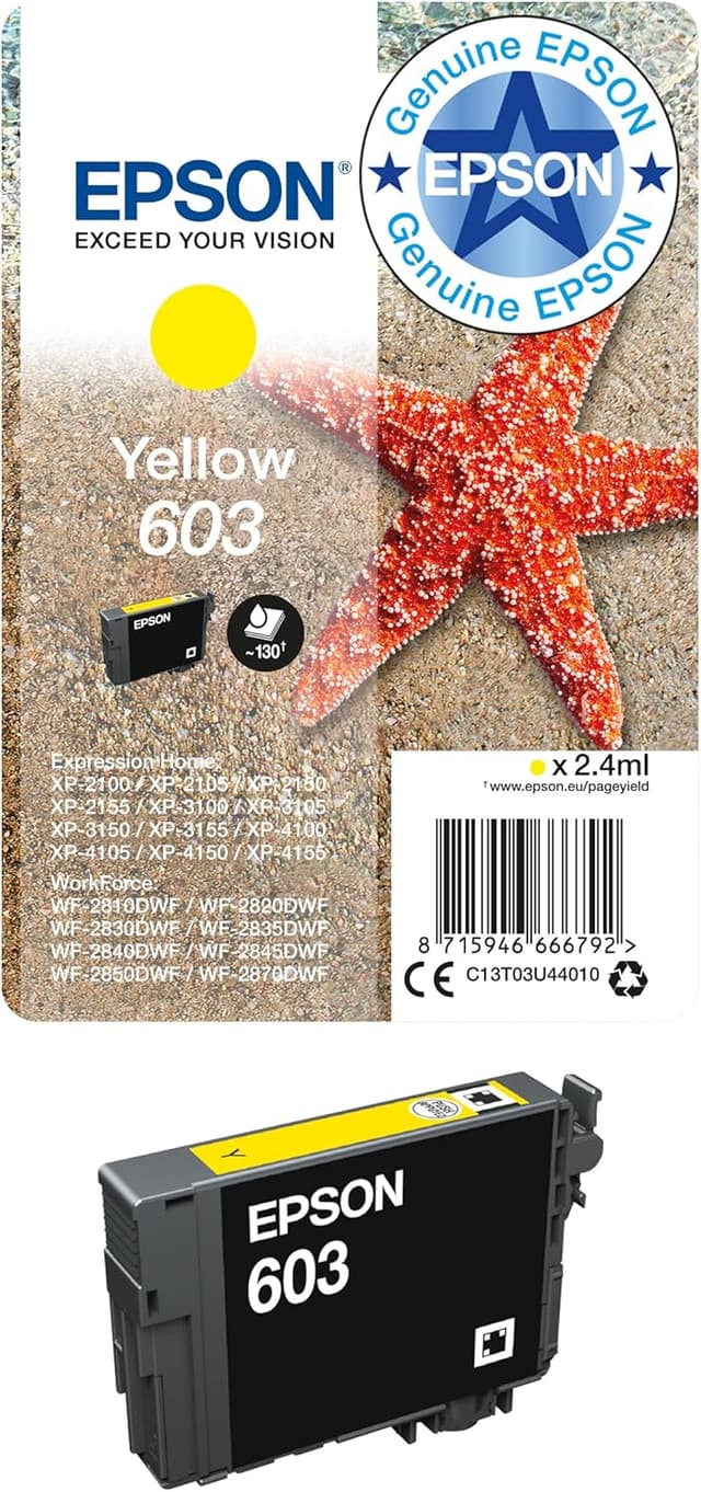 Detalle 1 de Epson 603 Starfish Genuine Multipack, 4-colour ink cartridges