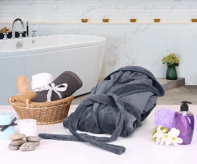 Thumbnail 6 de NY Threads Herren-Bademantel mit Kapuze aus Fleece (Herren)