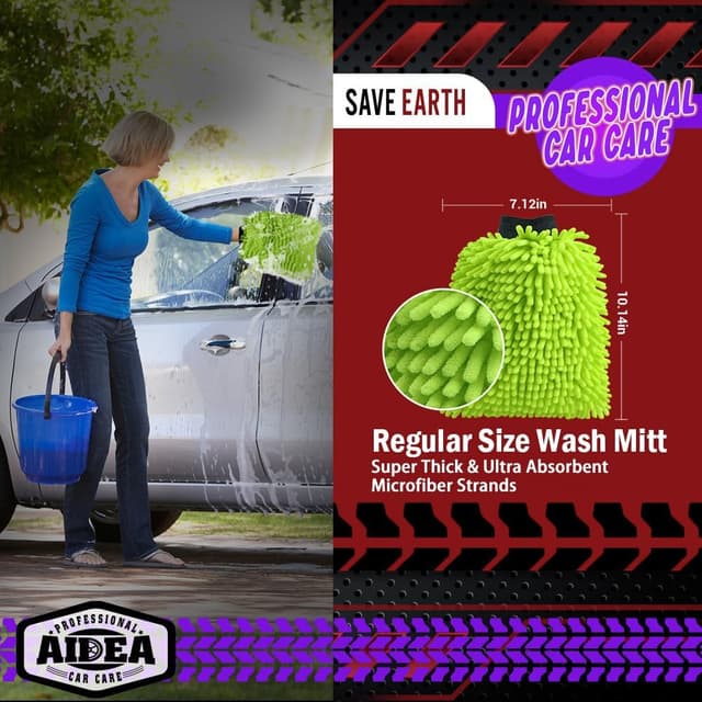 Detalle 2 de AIDEA Car Wash Mitt 7.12x10.14 in 🧽