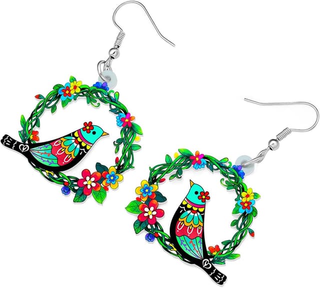 Thumbnail 2 de Boucles d’oreilles LONYOO « Pigeon » en acrylique, style printemps