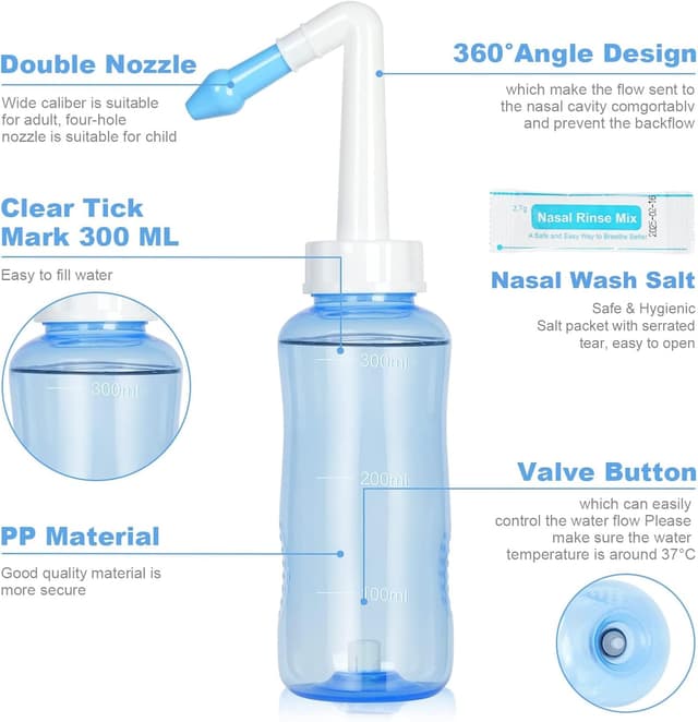 Thumbnail 1 de URAQT Neti Pot 300ml per lavaggio nasale