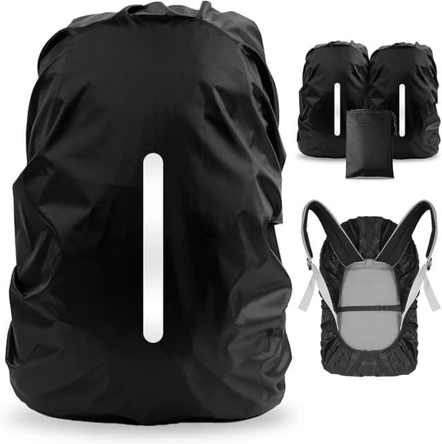 Detalle de Nsyee 2pcs Backpack Rain Cover with reflective strip (waterproof rucksack cover for camping, hiking and cycling)