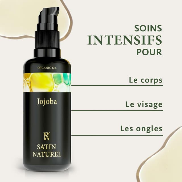 Detalle 2 de Satin Naturel Huile de Jojoba Bio 100ml – soin cheveux et peau