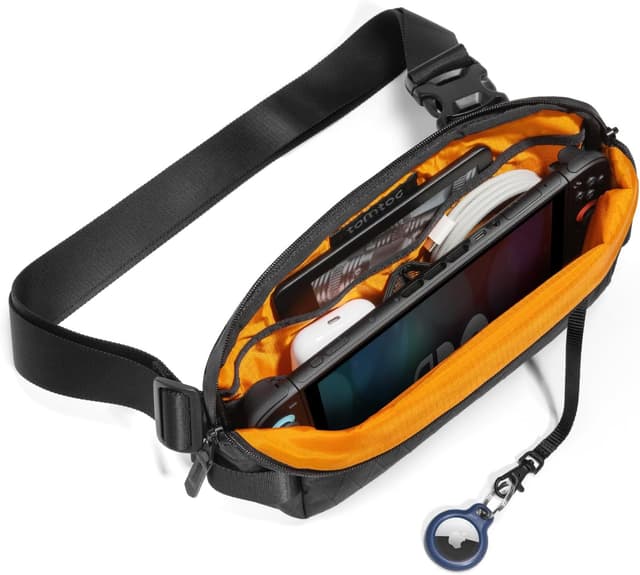 Detalle 2 de tomtoc X-Pac Sling Bag für Herren & Damen – EDC Umhängetasche (3 Liter) für iPad mini oder Nintendo Switch 2, Schwarz
