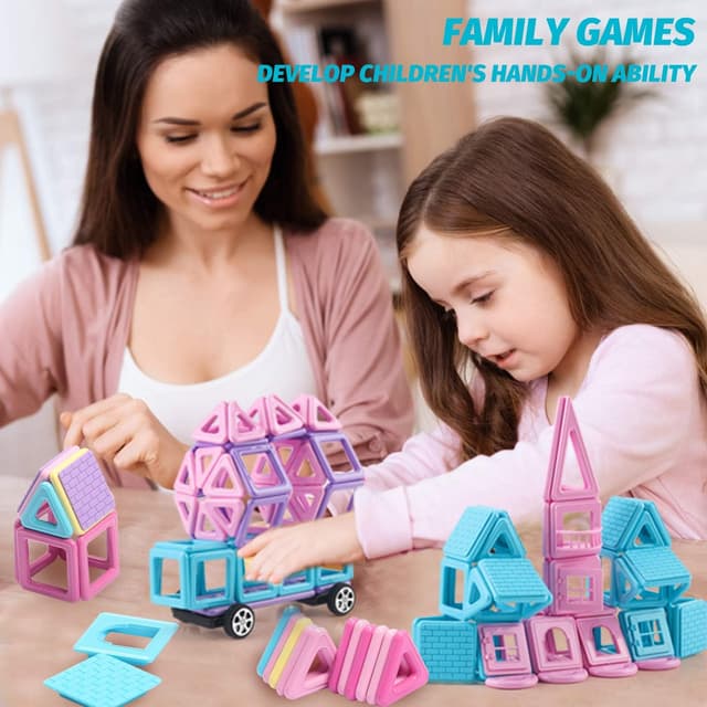 Thumbnail 3 de ATCRINICT 124-Piece Magnetic Tiles STEM set 🧩