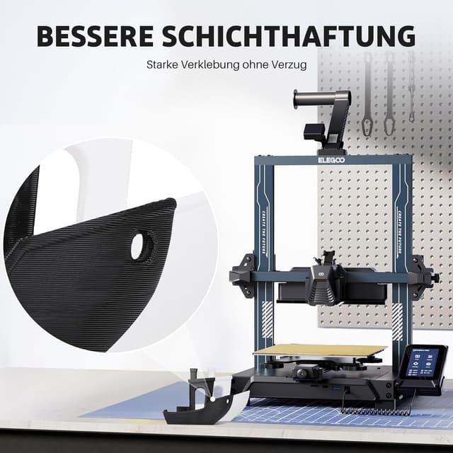 Detalle 2 de ELEGOO PLA PRO Filament 1,75 mm Schwarz (4 kg) – Maßgenauigkeit +/- 0,02 mm