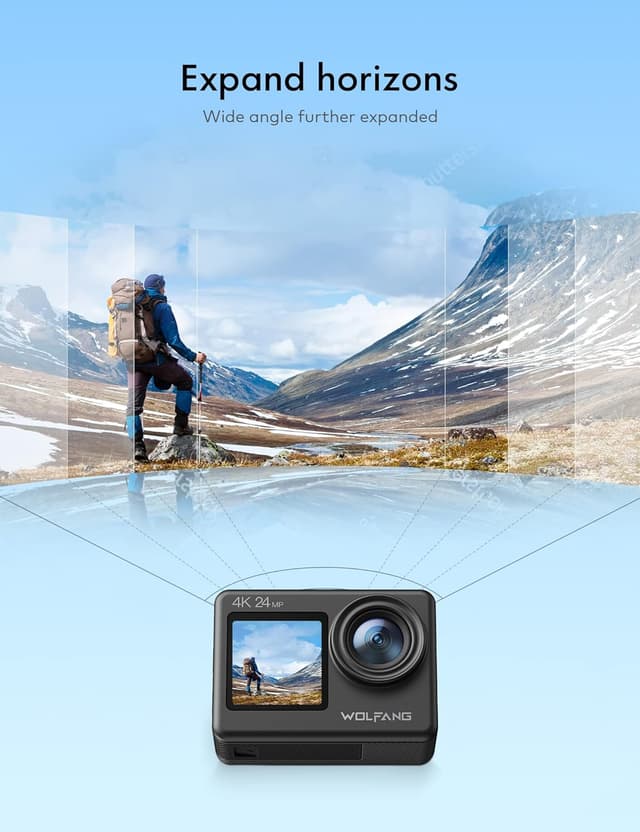 Detalle de WOLFANG GA200 Cámara deportiva 4K