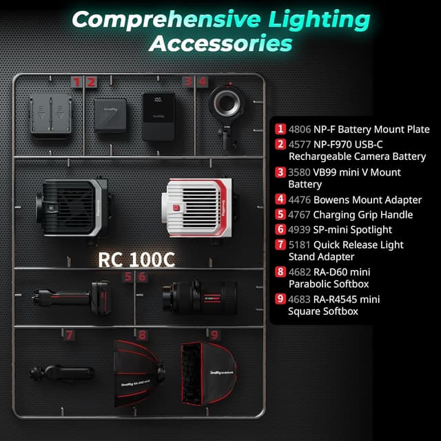 Thumbnail 6 de SMALLRIG RC 100C 100W RGBWW LED video light 🎥