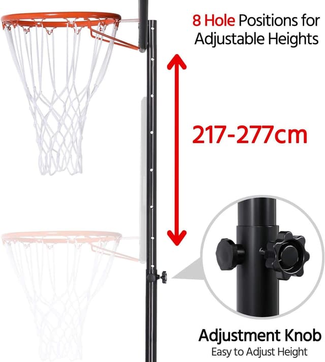 Detalle de Portable basketball hoop 217 to 277 cm