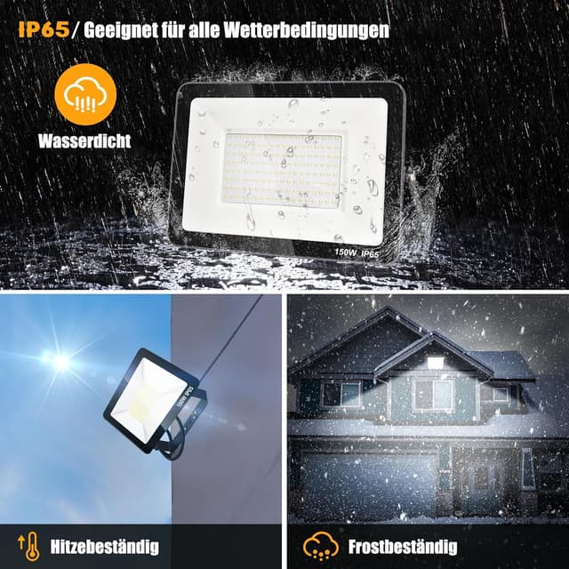 Detalle de Zelvia 150W LED Außenstrahler 15.000 lm