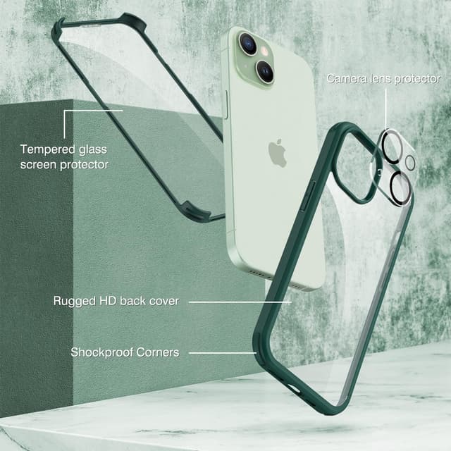 Detalle 2 de CENHUFO iPhone 15 Case with Built‑in Screen Protector 360° Cover