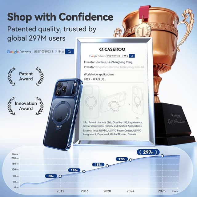 Detalle 2 de CASEKOO iPhone 17 Pro Hülle mit 360°