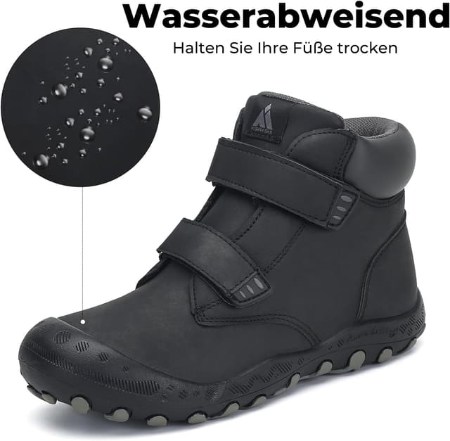 Detalle de Mishansha Kinder Wanderschuhe für Trekking & Outdoor – rutschfeste, wasserabweisende Trekkingstiefel mit Zehenschutz