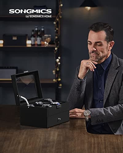 Detalle 2 de SONGMICS JWB020B01 Caja relojes 20 ranuras