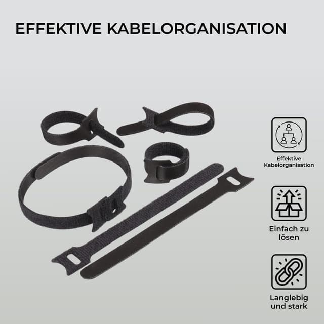 Detalle 1 de H&S Klettband Kabelbinder Set