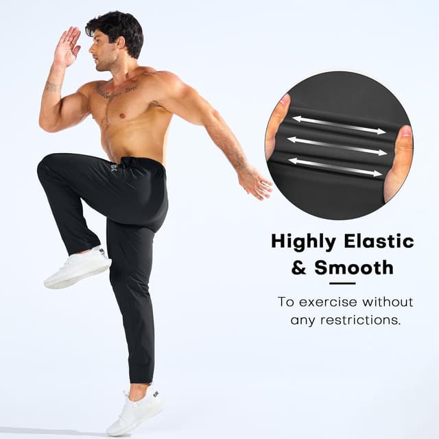 Detalle de BROKIG Drylite mens gym joggers with pocket