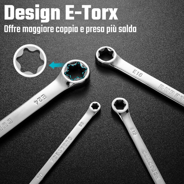 Detalle 2 de Set DURATECH di 4 chiavi E-Torx in acciaio CR-V, in custodia