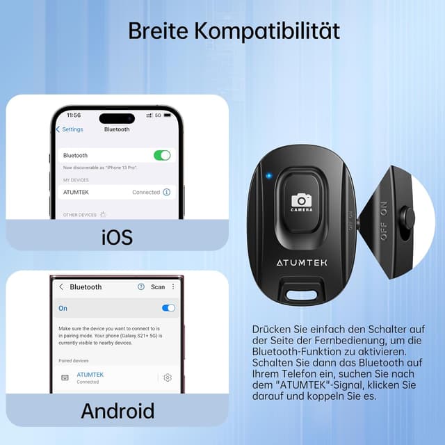 Thumbnail 2 de ATUMTEK Kameraselbstauslöser Bluetooth 5.2, 2er-Pack