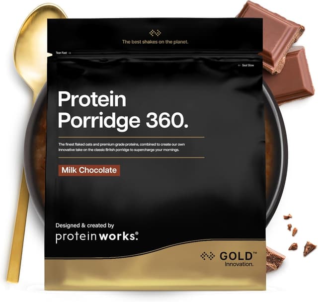 Detalle de Protein Works Protein Porridge 360 – GOLD Innovation (1 kg, Milchschokolade, 13 Portionen)