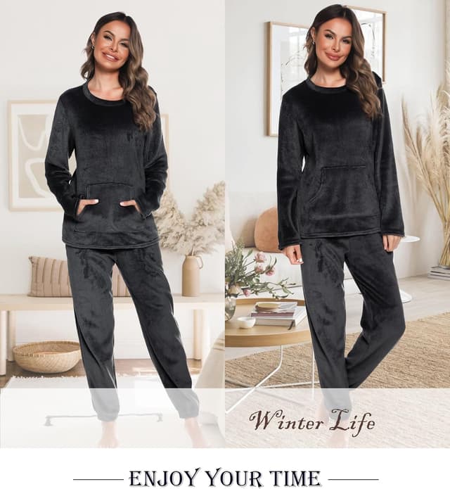 Thumbnail 3 de Lovasy Pyjama en Polaire femme, ensemble chaud avec poches ⚙