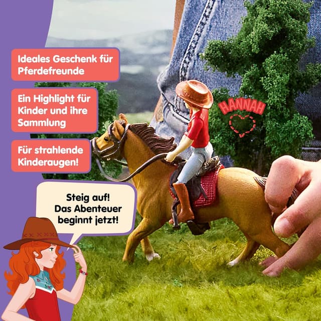 Thumbnail 6 de Schleich HORSE CLUB Hannah & Cayenne 42711 – 6-teiliges Spielset mit beweglicher Mädchenfigur und Pferde-Zubehör