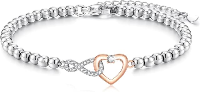 Detalle de POWWA Infinity Herz Armband mit Bedeutungs-Karte für Mama, Freundin & Frau