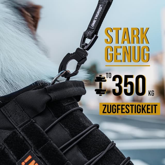 Detalle de OneTigris amortisseur pour chien 51 cm : laisse en nylon avec rallonge réfléchissante