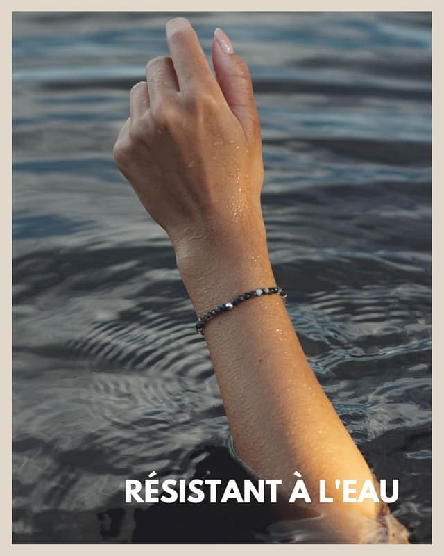 Detalle 2 de Bracelet de perles GD GOOD.designs EST. 2015 avec vraies pierres naturelles et perle argent 925