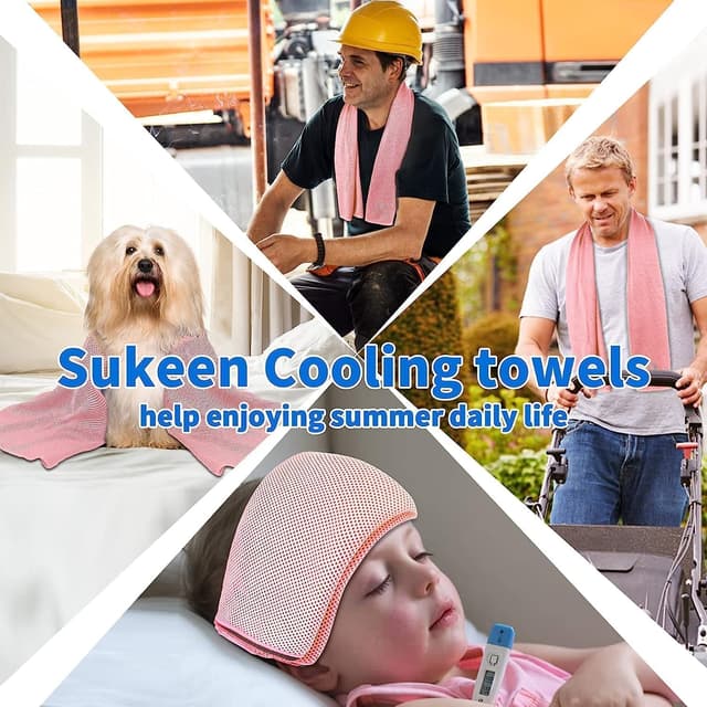 Detalle de Sukeen 4 Pack Cooling Towel (40''x12'') – quick-drying neck cooling wraps for sports and summer