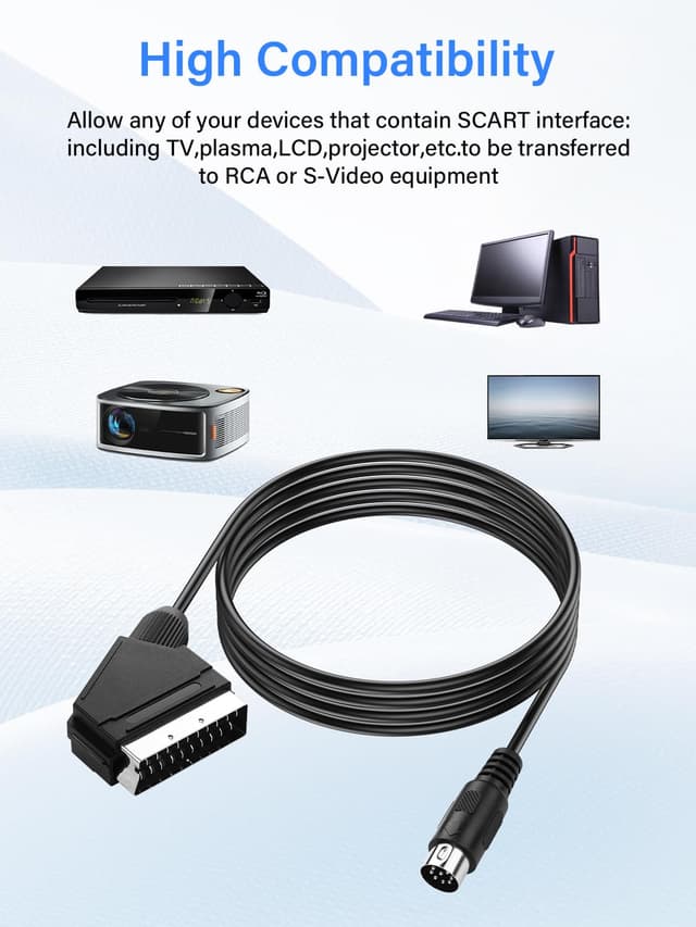 Detalle 1 de 8 Pin DIN to SCART adapter cable, 1m