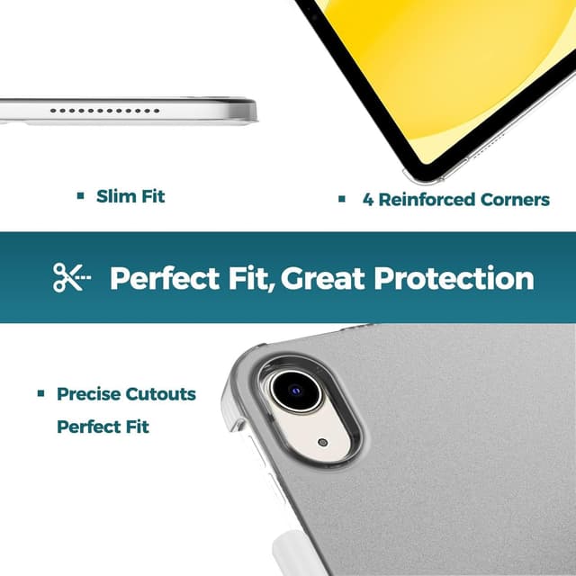 Detalle de ProCase Hülle für iPad A16 (11. Generation 2025) & iPad 10. Generation (2022) – Smart Cover Hardcase in Silber