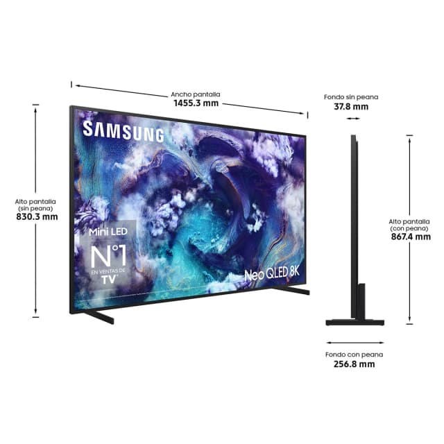 Detalle de Samsung TQ65QN900FTXXC Neo QLED MiniLED 8K (65") reacondicionado Grado A