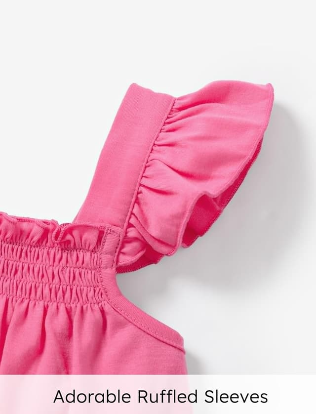 Detalle de PatPat lot de 3 robes d’été décontractées à manches volantées pour petite fille, multicolore