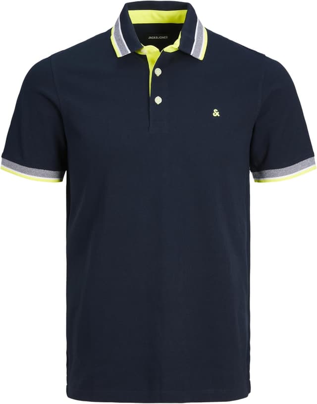 Detalle de Jack & Jones Jjepaulos Polohemd für Herren (1er Pack) – normales Schnitt-Poloshirt für den Alltag