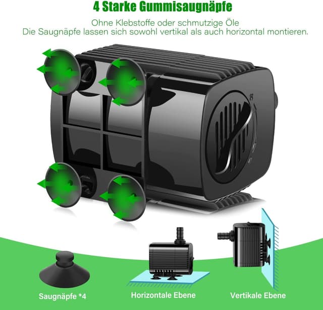 Detalle de Lnicez Aquarium Pumpe 30W mit bis zu 2.500 l/h, Tauchpumpe für Aquarium, Teich & Brunnen