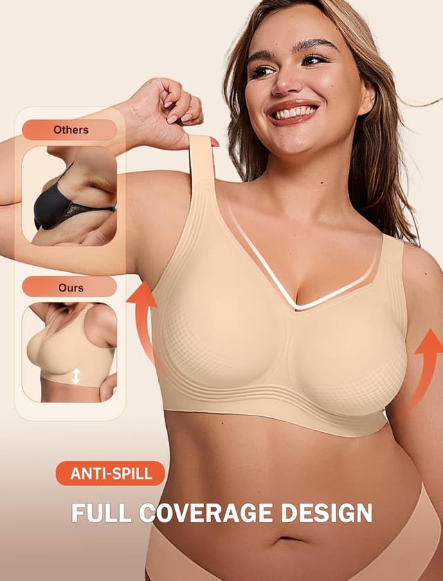 Detalle de LetsJoli Wireless Push‑Up Bra 5XL for Fuller Figures