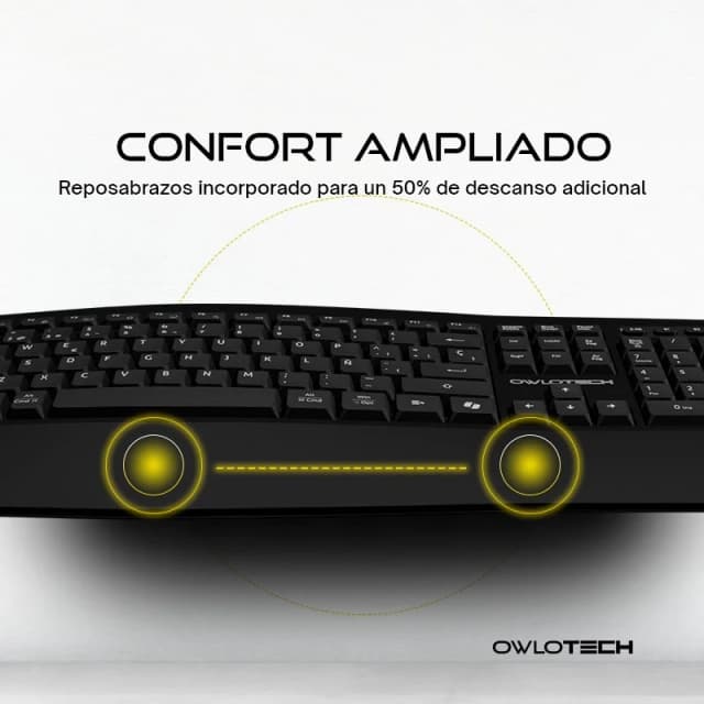 Detalle 2 de Owlotech MK500 Combo teclado y ratón wireless negro 🖱