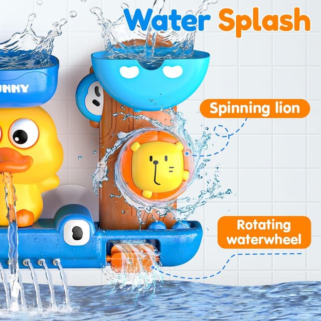 Detalle de KmmiFF Kids Bath Toys Duck Blue Set (Duck + Spoon) with Suction Cups