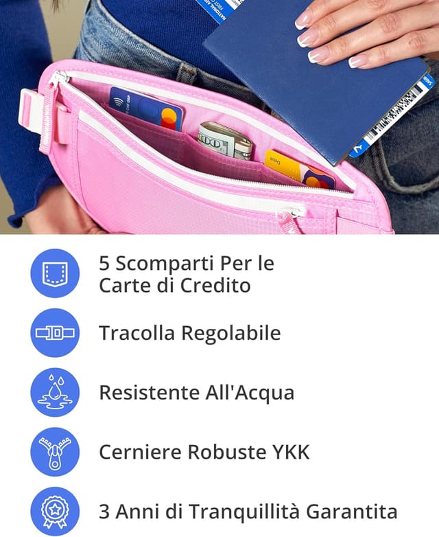 Thumbnail 4 de Cintura per soldi viaggio RFID