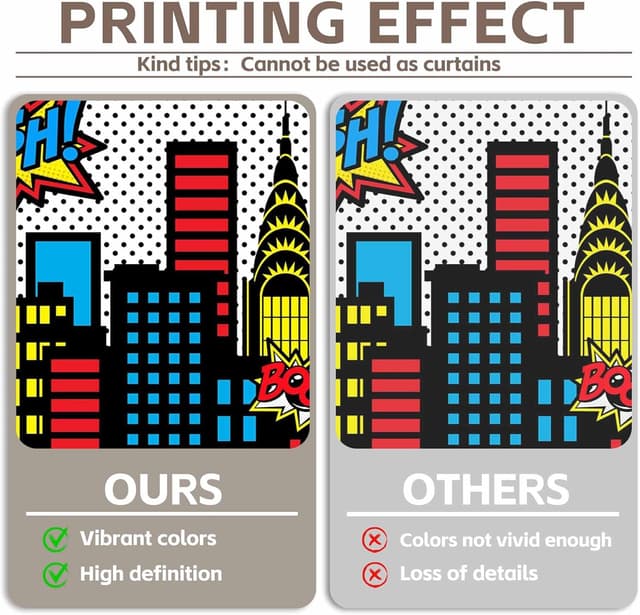 Detalle 2 de Luminora 7x5ft Superhero Photography Backdrop (Cartoon Cityscape & Skyline) for Kids Photo Booth