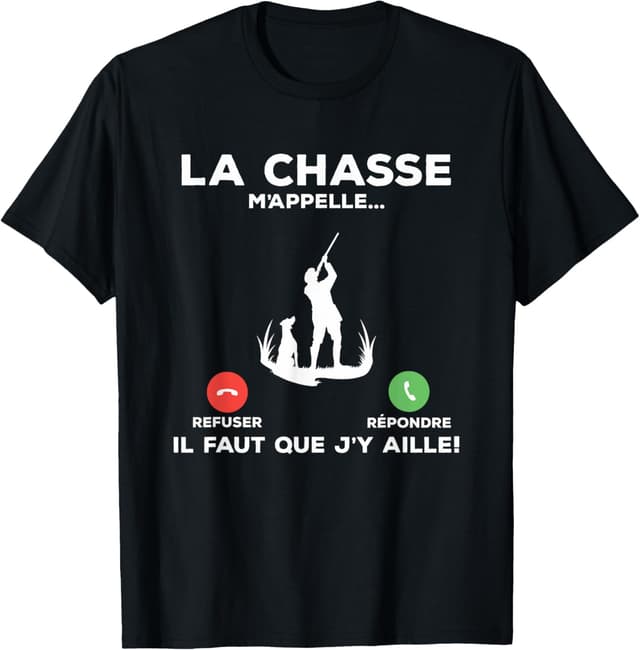 Detalle de T-shirt La Chasse m'appelle drôle